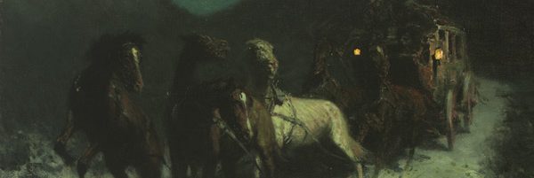 La diligencia es un relato escrito por Miguel Rodríguez Echeandía basado en el cuadro "A Taint on the Wind" de Frederick Remington.